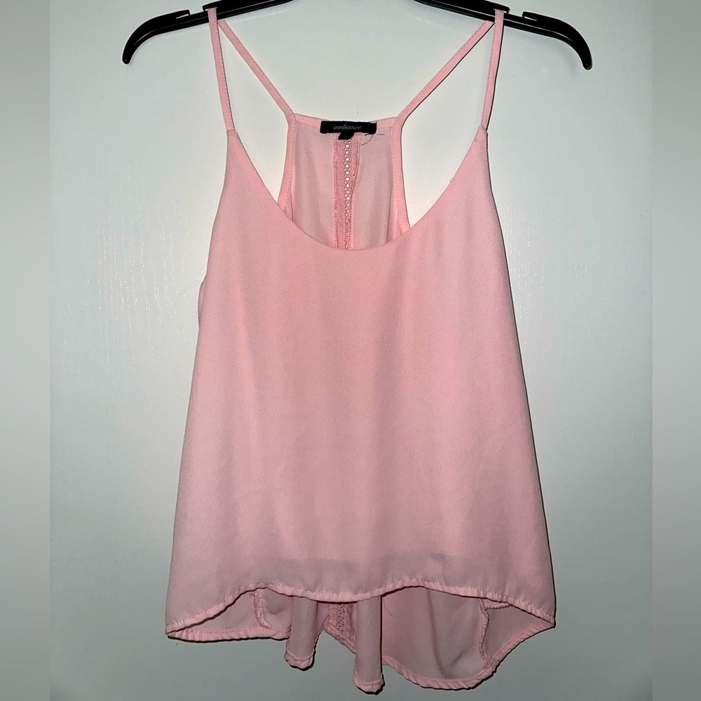 Ambiance Women’s Light Pink Sleeveless Top Sz L